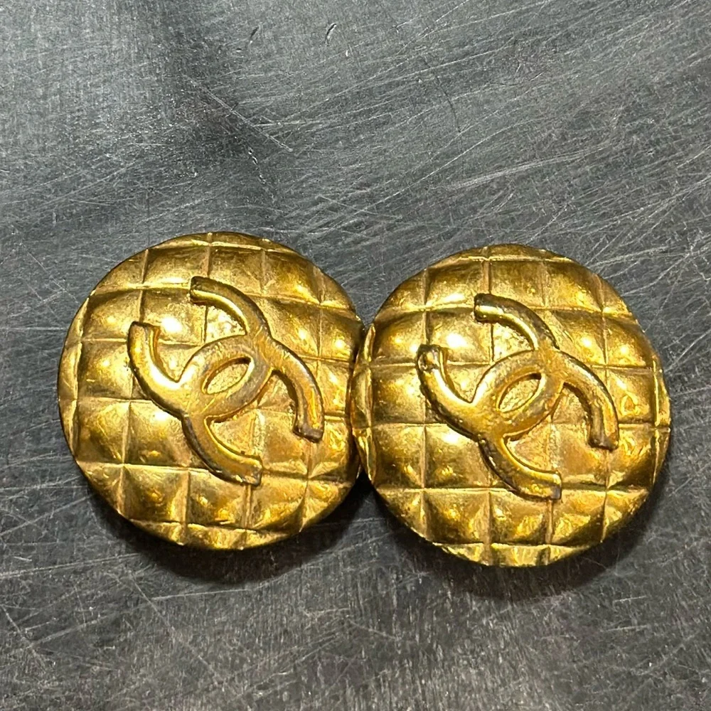 Chanel 24K Gold Plated Earrings
